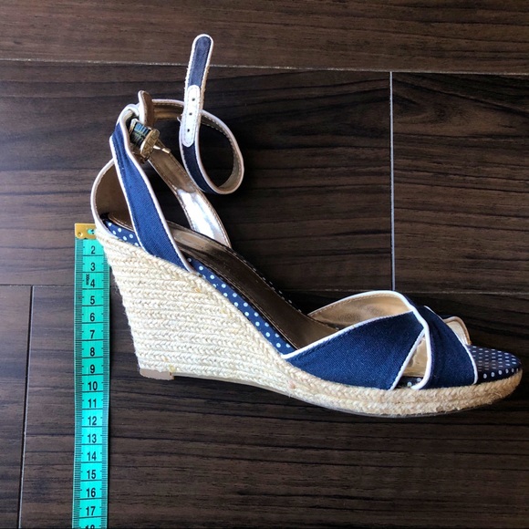 Tommy Hilfiger Navy and White Wedges - Picture 6 of 12